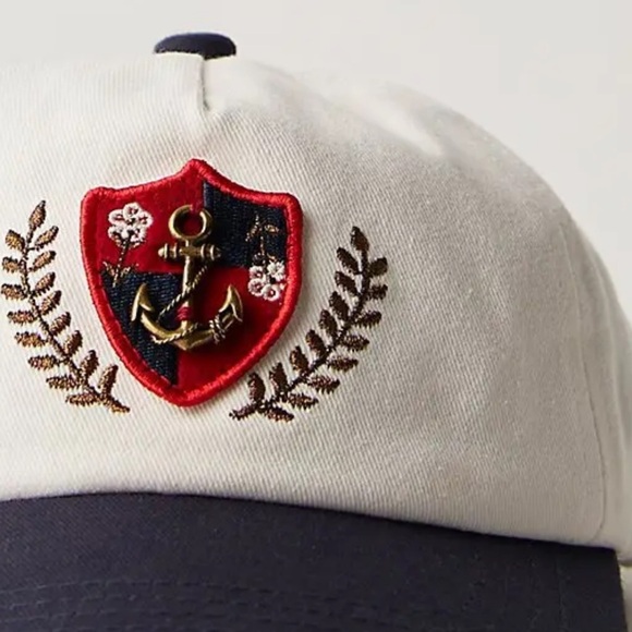 NWT Free People Anchor Charmed Baseball Cap in White